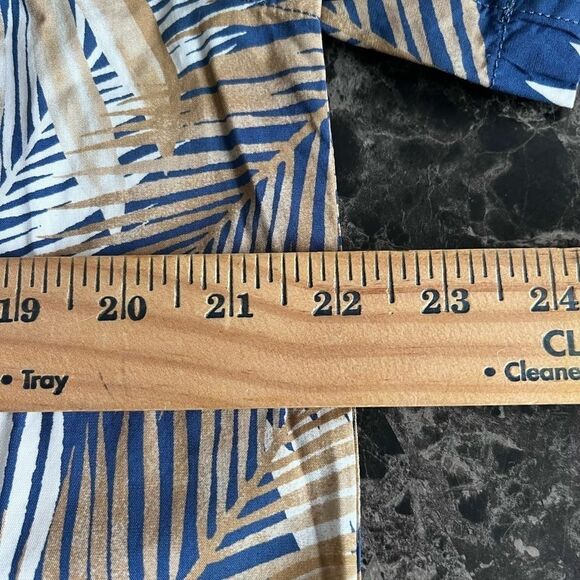 J Crew Men's Printed Flex Shirt Button Front Cotton Tropical Tan Blue Large - Picture 5 of 10